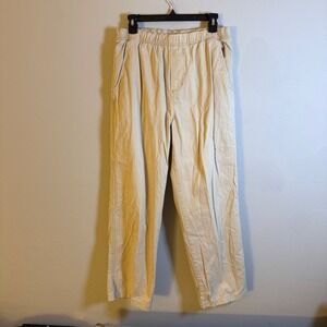 Quiksilver Mens Tan Khaki Elastic Waist Cotton Beach Pants Size Medium 505259